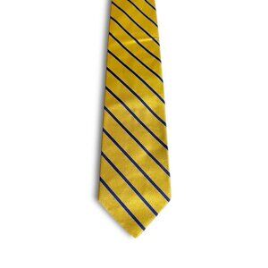 Vintage Brooks Brothers Golden Yellow & Blue Striped Silky Satin Neck Tie